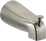 Slip Fit Tub Spout with Pull-Up Diverter for 1/2 inch Copper Tube, Brushed Nickel
