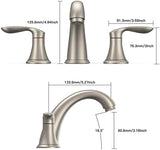 Bathroom Sink Faucet, Faucet for Bathroom Sink, Widespread Brushed Nickel Bathroom Faucet 3 Hole with Stainless Steel Pop Up Drain and cUPC Lead-Free Hose - (Brushed Nickel)