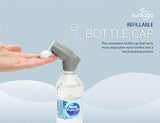 Refillable Caps, 2 Pack - Universal Fit Turns Most Disposable Water Bottles Into A Hand Washing Station