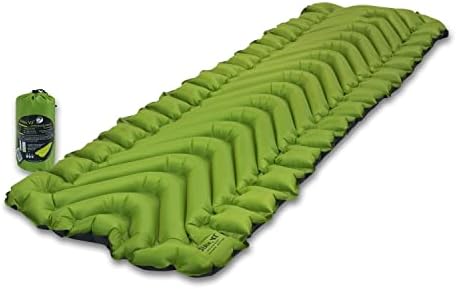 KLYMIT Static V2 Inflatable Sleeping Pad | Portable, Ultralight, Easy to Inflate, Foldable Air Bed for Camping, Backpacking & Hiking — Green
