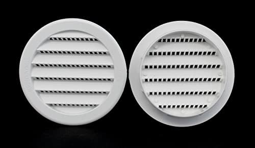 3" Round Plastic Louver Soffit Air Vent Reptile Screen Grille Cover (16, White)