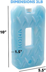 Kona Blue/Ice Ice Packs for Lunch Box - 2 lb Freezer Packs Compatible with Yeti Cooler Bags | Dry Ice Shock Pack, Long-Lasting Reusable Ice Packs for Lunch Bags (10" x 5.5" x 1.5" Pack of 4)