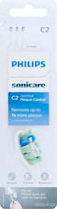 Philips Sonicare Genuine C2 Optimal Plaque Control Toothbrush Heads, 3 Brush Heads, White, HX9023/65