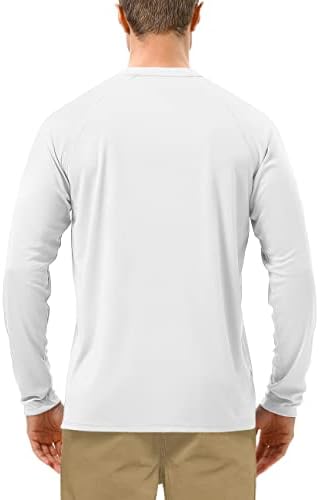 Roadbox Mens UPF 50+ UV Sun Protection Shirts Outdoor Long Sleeve SPF Rash Guard for Fishing Hiking Swimming Running
