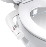Bidet Attachment for Toilet, Dual Nozzle Bidet Toilet Seat, Non-Electric Ultra-Thin Bidets for Existing Toilets, Rear/Feminine Wash with Adjustable Water Pressure (White)
