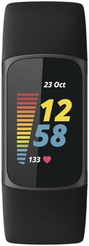 Fitbit Charge 5 Advanced Fitness & Health Tracker with Built-in GPS, Stress Management Tools, Sleep Tracking, 24/7 Heart Rate and More, Black/Graphite, One Size (S &L Bands Included) (Renewed)