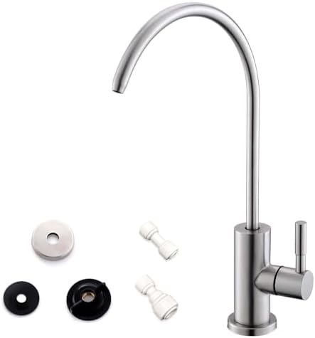 WEWE Drinking Water Faucet for Kitchen Sink, Kitchen Water Filter Faucet Stainless Steel for Reverse Osmosis or Water Filtration System Beverage Non-Air Gap RO Faucet Brushed Nickel Finish