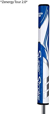 SuperStroke Zenergy Tour 2.0 Golf Putter Grip with No Taper Enhanced SPYNE Technology, New Multi-Zone Texturing and Tech-Port, Blue/White