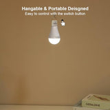 Dusk to Dawn Solar Light Bulbs for Indoor Home and Chieken Coop, Portable Solar LED Bulb Lights for Camping Tent Emergency, 2-Pack