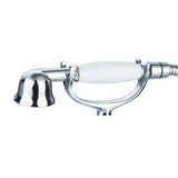 Taps2Traps® Victorian Style Traditional Shower Handset White & Chrome Bathroom Hand Held Or Fits Cradle + High Flow Shower Hose