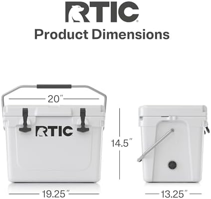RTIC Ultra-Tough Cooler, Hard Insulated Ice Chest Box for Beach, Drink, Beverage, Camping, Picnic, Fishing, Boat, Barbecue
