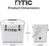 RTIC Ultra-Tough Cooler, Hard Insulated Ice Chest Box for Beach, Drink, Beverage, Camping, Picnic, Fishing, Boat, Barbecue