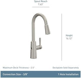 Moen Riley Spot Resist Stainless Hands-Free Touchless Sensor Single Handle Pull Down Kitchen Faucet, 7402EWSRS