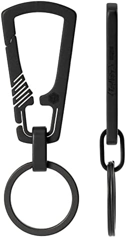 KeyUnity Titanium Carabiner Keychain Clip, Quick Release EDC Key Holder Organizer with Key Ring