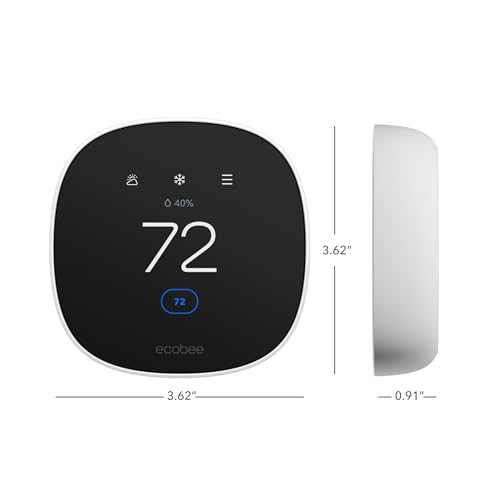 ecobee Smart Thermostat Essential - Energy Star Certified programmable Wi-Fi Thermostat - Works with Siri, Alexa, and Google Assistant