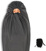 All Season Fleece Sleeping Bag Liner Adds Up to 27°F/ 15°C, Lightweight Mummy Sleeping Sack for Cold Weather and Winter Backpacking, Camping, Traveling with Drawstring Hood and Stuff Sack E629