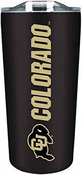 Campus Colors NCAA Stainless Steel Tumbler perfect for Gameday - 18 oz - Double Walled - Keeps Drinks Perfectly Insulated (Colorado Buffaloes - Black)