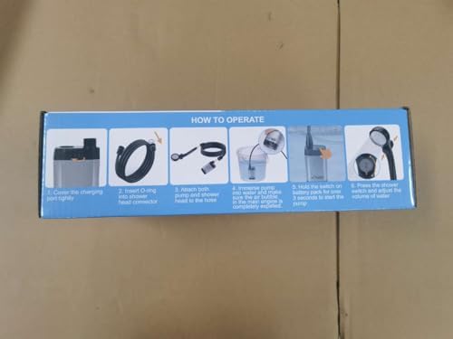 WADEO Portable Shower for Camping, 6000mAh Outdoor Electric Shower Rechargeable Pump with Intelligent Digital Display, Camping Shower Head Nozzle for Camping, Hiking, Traveling, Washing