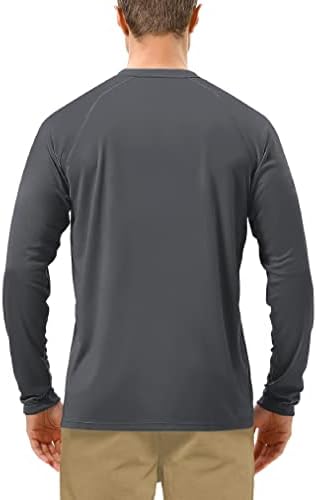 Roadbox Mens UPF 50+ UV Sun Protection Shirts Outdoor Long Sleeve SPF Rash Guard for Fishing Hiking Swimming Running
