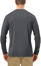 Roadbox Mens UPF 50+ UV Sun Protection Shirts Outdoor Long Sleeve SPF Rash Guard for Fishing Hiking Swimming Running