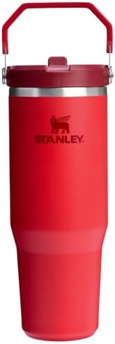 Stanley IceFlow 2.0 Flip Straw Tumbler with Handle 30 oz | Twist On Lid and Flip Up Straw | Leak Resistant Water Bottle | Insulated Stainless Steel | BPA-Free | Chili Red