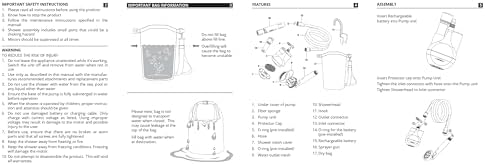 Portable Shower for Camping with Dry Bag - Camp Shower with Rechargeable Battery and Included 10L Dry Bag for Water Storage. Complete Camping Shower in a Bag (+Sprayer Attachment).