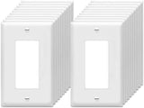 Decorator Wall Plates 1-Gang Switch Outlet Electrical Cover Plate Unbreakable Thermoplastic Faceplate for Light Receptacle Outlet Switch, White (20 Pack)