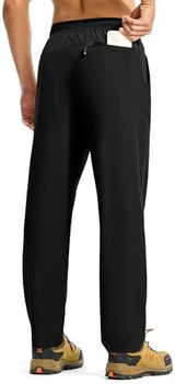 TBMPOY Mens Hiking Pants Lightweight Quick Dry 3 Pockets Travel Fishing Water-Resistant Athletic Workout Sweatpants