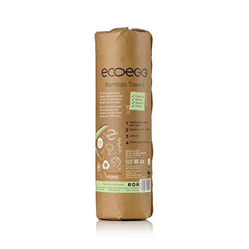 Ecoegg Re-Usable Bamboo Towels, White by Ecoegg