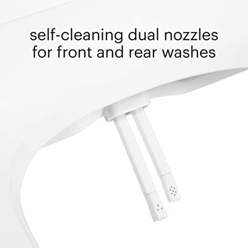 Brondell Bidet Toilet Seat Non-Electric Swash Seat, Fits Round Toilets, White – Dual Nozzle System, Ambient Water Temperature – Bidet with Easy Installation