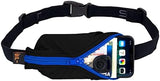 SPIbelt Original Pocket Running Belt for Women Men, Phone Holder for Running, Running Fanny Pack, Holder for Phone, Running Waist Pack, Expandable, Adjustable. Black with Blue Zipper