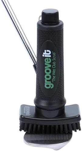 Grooveit The Wet Club Scrub Golf Water Brush - 3 Year Warranty - Anti-Leak Design - Magnetic Brush with Nylon-Bristle Head - Patented Pump for Easy Cleaning - Wide Cleaning Coverage - Long Lasting