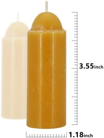 15-Hour Natural Beeswax Candles Compatible with Candle Lanterns - Smokeless Clean Long Lasting Burning for Outdoor, Camping, Emergency, Survival Emergency Preparedness- 10Pack