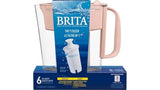 Brita Metro Water Filter Pitcher 6-Cup Capacity, BPA-Free, Replaces 1,800 Plastic Water Bottles a Year, Lasts Two Months, Includes 1 Filter, Small - Pink
