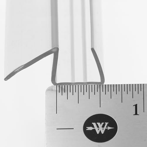 Prime-Line M 6259 Frameless Shower Door Bottom Seal for 1/2 in. Thick Glass Doors, Dual Flap and 45 Degree Drip Guard, 36 in., Clear Vinyl (Single Pack)