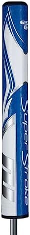 SuperStroke Zenergy Tour 3.0 Golf Putter Grip with No Taper Enhanced SPYNE Technology, New Multi-Zone Texturing and Tech-Port, Blue/White