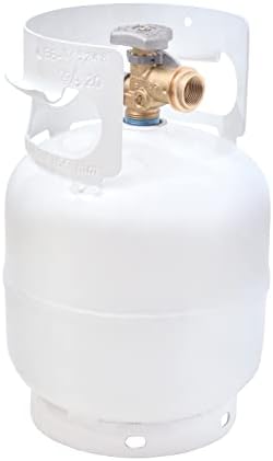 Flame King YSN5LB-GAUGE 5lb Steel Propane Tank Cylinder with Gauge and OPD Valves for Grills and BBQs, Camping, Fishing, & Outdoor Activities, White