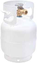 Flame King YSN5LB-GAUGE 5lb Steel Propane Tank Cylinder with Gauge and OPD Valves for Grills and BBQs, Camping, Fishing, & Outdoor Activities, White