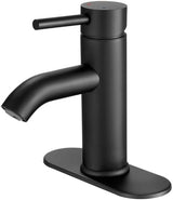VOTON Black Bathroom Faucet Single Handle Matte Black Bathroom Sink Faucet Rv Lavatory Vessel Faucet for Bathroom Faucet 1 or 3 Hole with Deck Plate