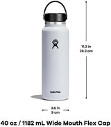 Hydro Flask Wide Mouth vacuum insulated stainless steel water bottle with leakproof closeable lid for cold water drinks, sports, travel, car and school