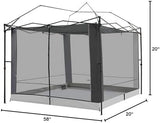 Canopy Universal Mosquito Netting Tent, Converts 10'x10' Canopy Gazebo into Camping Inner Tent, Screen House Camping Cube with Full PE Floors for Patio, Outdoor, Garden and Backyard.(Black)