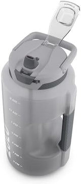 ZULU Goals Large Water Bottle Jug with Time Marker & Handle for All Day Hydration | Silicone Soft Straw with Locking Leak-Proof Lid | For Gym, Camping, Workout, and Outdoors | BPA-Free | 64oz, 128oz