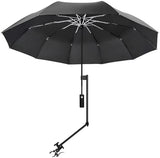 UPF 50+ Beach Umbrella with Adjustable Universal Clamp