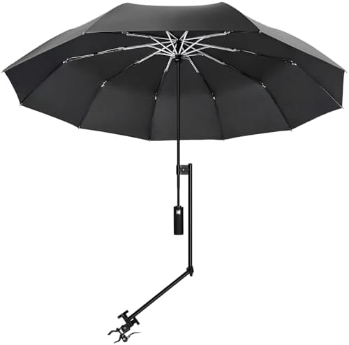 UPF 50+ Beach Umbrella with Adjustable Universal Clamp