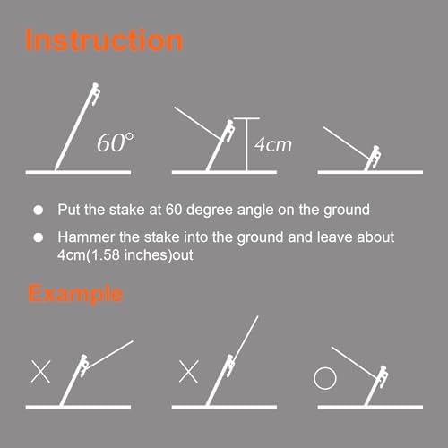 Eurmax USA 10 inch Multiuse Heavy Duty Steel Tent Stakes Tarp Pegs Camping Stakes for Outdoor Camping Canopy and tarp with 4 Ropes 10FT Length