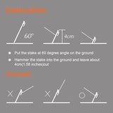 Eurmax USA 10 inch Multiuse Heavy Duty Steel Tent Stakes Tarp Pegs Camping Stakes for Outdoor Camping Canopy and tarp with 4 Ropes 10FT Length
