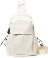 SEAFEW Tactical Backpacks Small Sling Bag Crossbody Backpack Shoulder Bag for Men Women, Multipurpose Anti-Theft Cross Body Chest Bags, One Strap Backpack for Walking Biking Travel Cycling Off White
