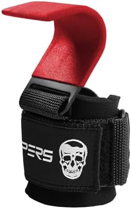 Gymreapers Weight Lifting Hooks (Pair), Heavy Duty Power Wrist Straps Hand Grip Support For Deadlifts, Pull Ups, Shrugs - Gym Gloves For Men and Women