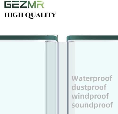 4-Pack Frameless Shower Door Side Seal Strip Shower Door Bottom Seal Shower Door Sweep for 3/8 Inch Thick Glass, Vertical H-Type Glass Door Seal Stop Leaks. (4-Pack x 45" Length)