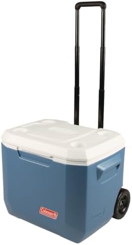 Coleman Xtreme 50qt Wheeled Cooler, Extra-Walled Insulation Keeps Ice up to 5 Days, Portable Rolling Hard Chiller